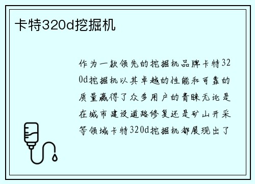卡特320d挖掘机